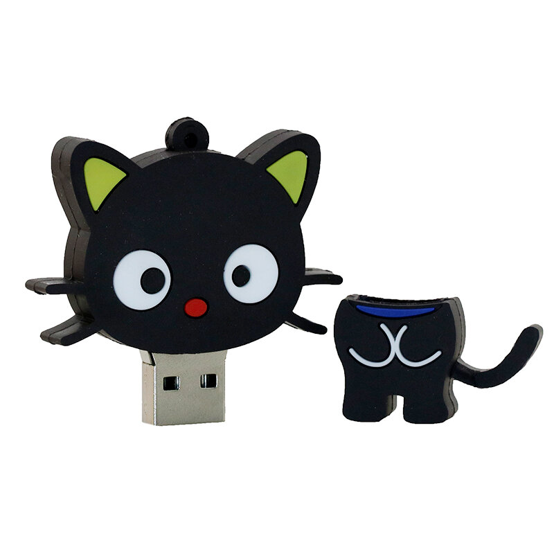 USB فلاش حملة الحيوان أسود أبيض القط حملة القلم الكرتون بندريف ماوس 8GB 16GB 32GB 64GB 128G USB 2.0 ذاكرة فلاش عصا هدية