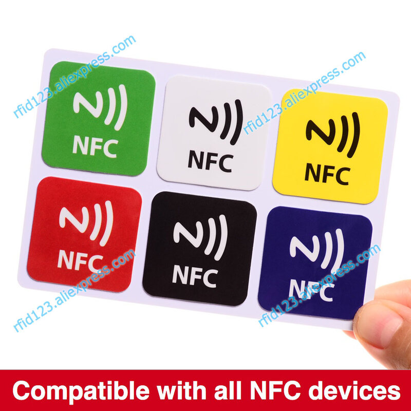 ملصقات NFC تسمية عالمية Ntag213 لجميع phones-6pcs NFC تمكين/مجموعة