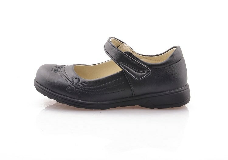 حذاء جلد أسود مسطح للبنات ، حذاء أميرة غير قابل للانزلاق لحفلات الزفاف ، مجموعة جديدة