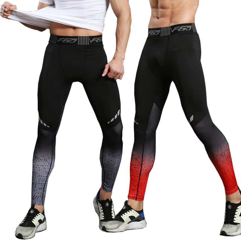 رجل رياضة ضغط طماق الرياضة سروال التدريب الرجال الجري الجوارب بنطلون الرجال ملابس رياضية الجافة تناسب سراويل للجري