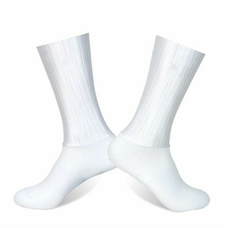جوارب بيضاء من السيليكون للرجال ، جوارب مضادة للانزلاق لركوب الدراجات ، جوارب للركض ورياضة ركوب الدراجات ، جوارب صيفية