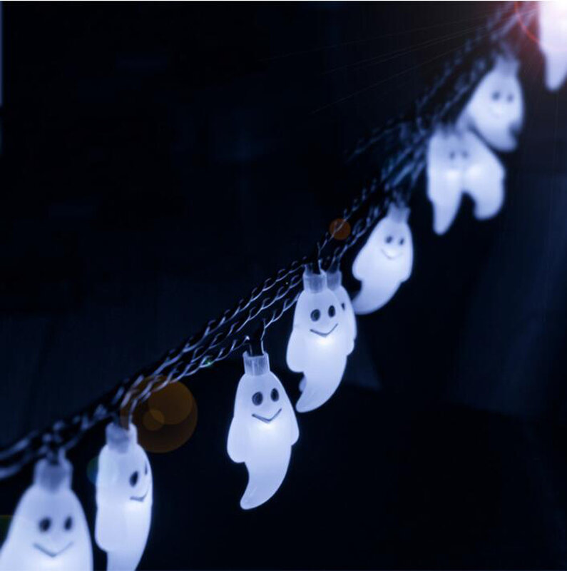 2 متر 20 المصابيح هالوين LED شبح سلسلة ضوء بطارية تعمل مقاوم للماء عطلة في الهواء الطلق ليلة ضوء حديقة مصباح الطرف الديكور