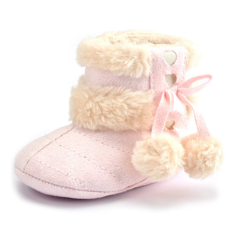 الأم الاطفال الطفل أحذية الأولى مشوا للجنسين الشتاء الدافئة الأحذية للطفل الرضيع لينة القطن Thinken فو فراء الأحذية مع أفخم الكرة