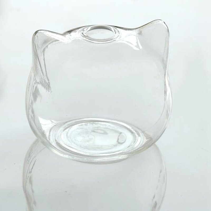 القط على شكل الزجاج زهرية النباتات المائية زهرة زهرية Terrarium الحاويات وعاء فن الديكور هدية