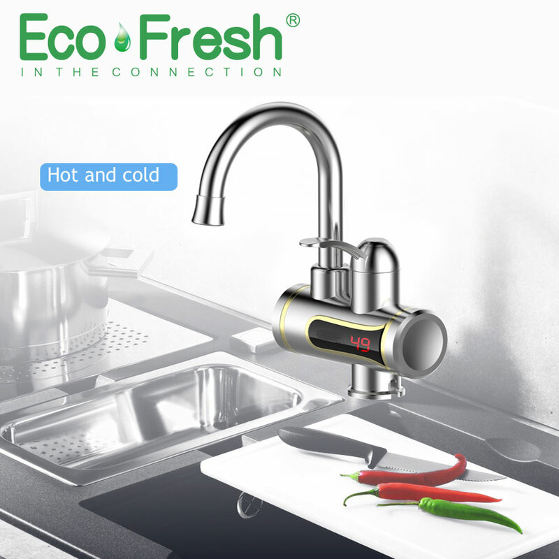 Ecofresh الكهربائية المطبخ سخان مياه الحنفية لحظة صنبور ساخن سخان الباردة التدفئة صنبور Tankless لحظية سخان مياه
