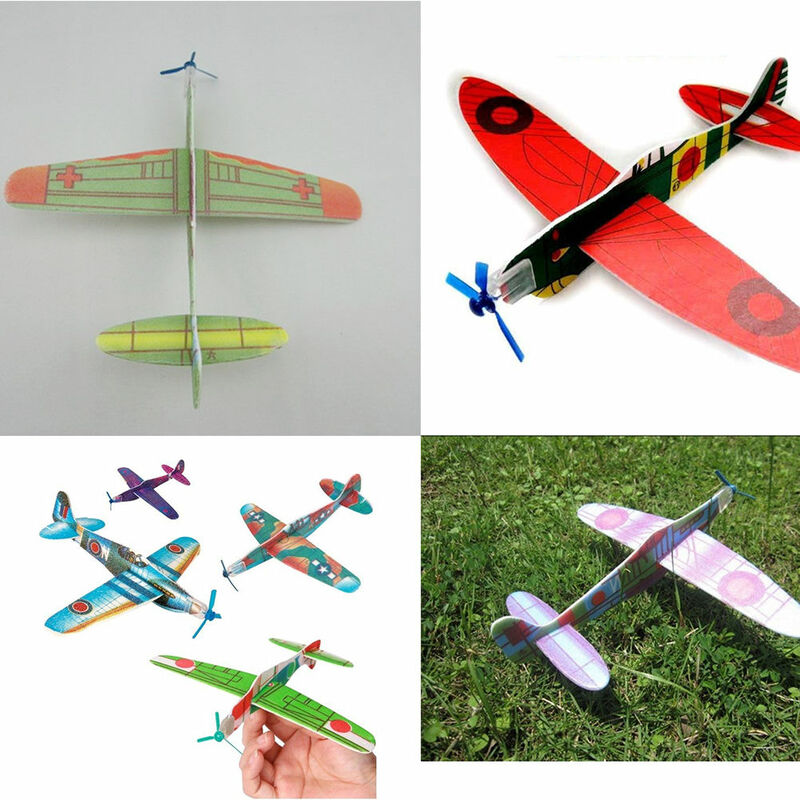طائرات بوليسترين طائرة شراعية للأطفال ، ألعاب بلاستيكية ، حقيبة طائرة ، حشو ، حفلة ، هدية رائعة ، 12 قطعة