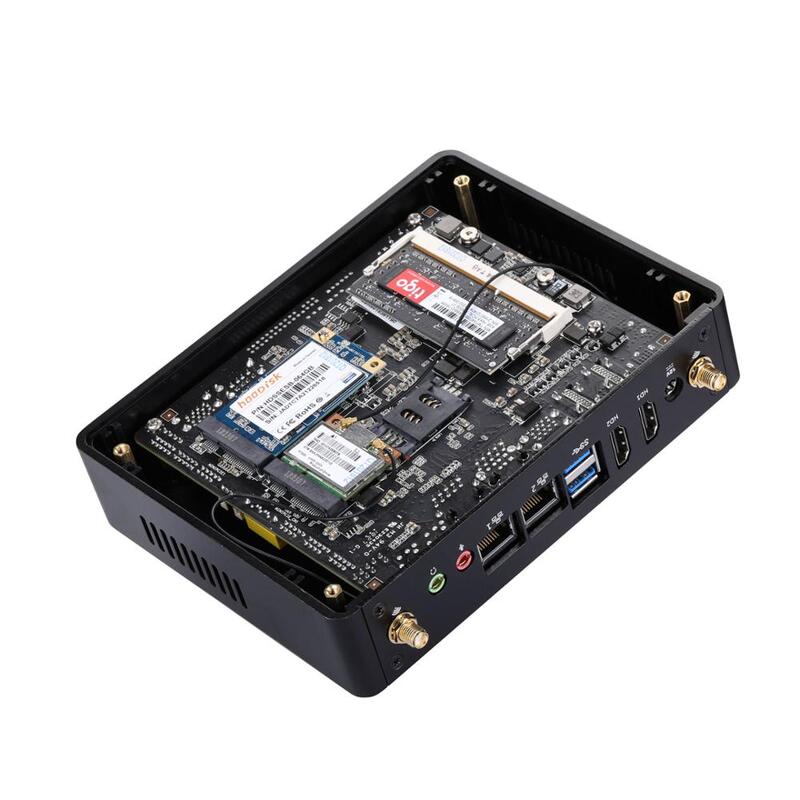 Qotom مروحة صغيرة كمبيوتر مصغر Q450S i5-4200U مع ذاكرة الوصول العشوائي 4GB ، 128GB SSD ، واي فاي