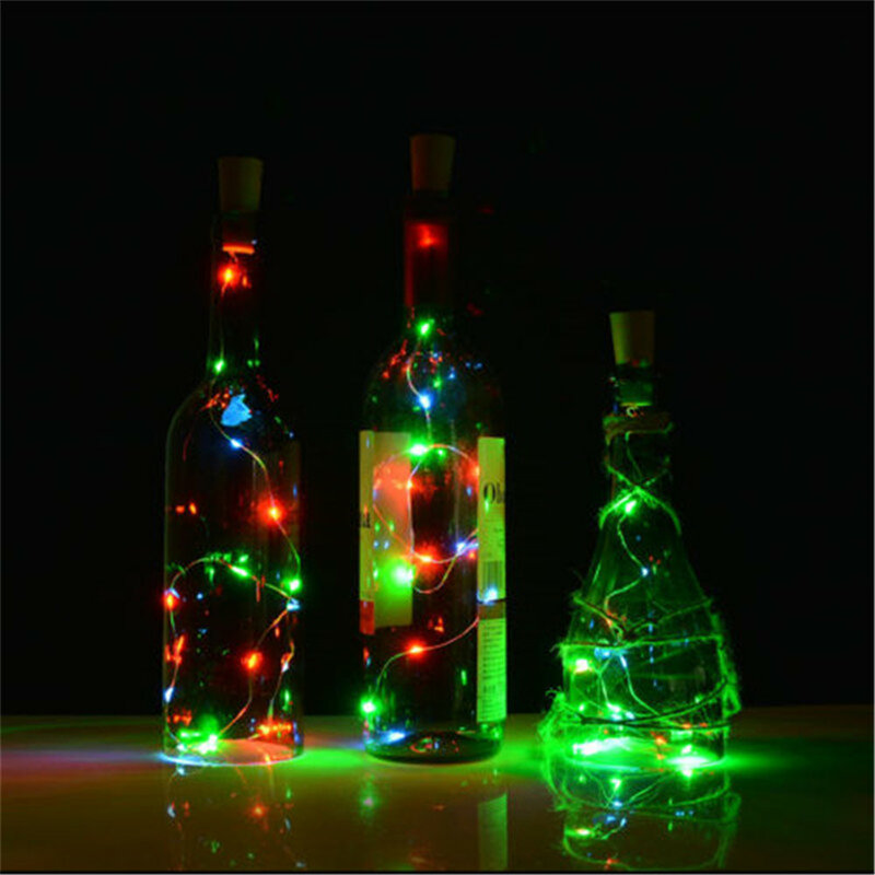 إضاءة بسلك نحاسي مع مثبت زجاجي 1 متر/2 متر الفلين على شكل زجاجة نبيذ أضواء الديكور ل ألوين عيد الميلاد عطلة عيد الميلاد