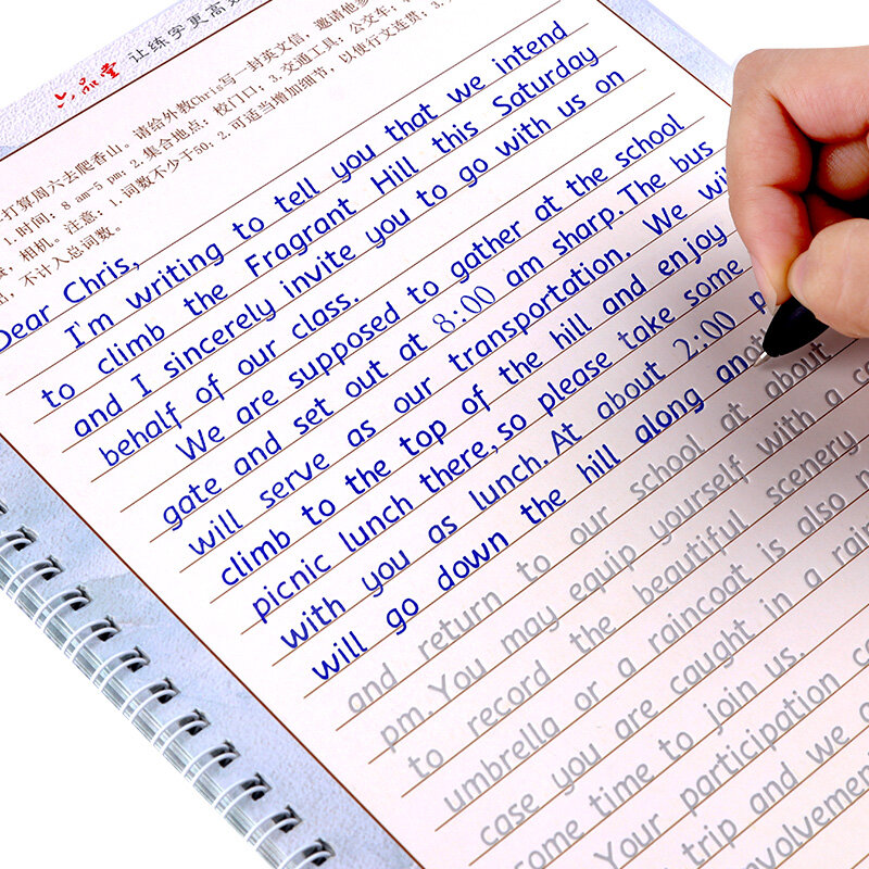آلات الكتابة اليدوية ، مجموعة من 3 كتب/مجموعة ، أقلام Hengshui الإنجليزية ، أخدود التدريب ، نسخة الحروف الأبجدية الإنجليزية ، مفاتن السيارات يمكن إعادة استخدامها