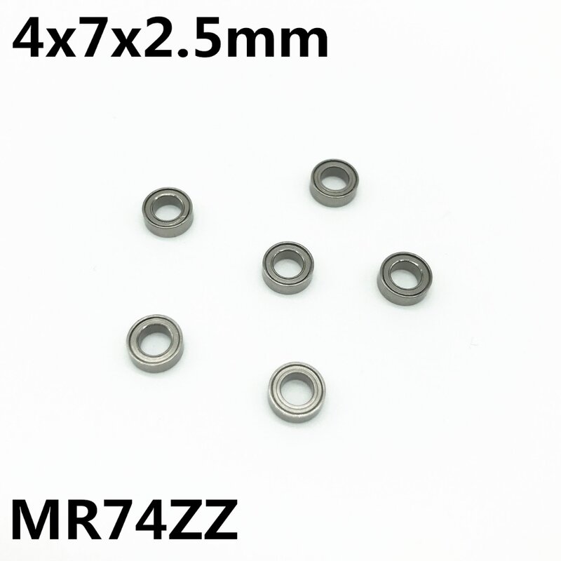 محمل كروي ذو أخدود عميق MR74ZZ 4x7x2.5 مم ، محمل كروي مصغر ، جودة عالية ، MR74Z MR74 ، 10 قطعة