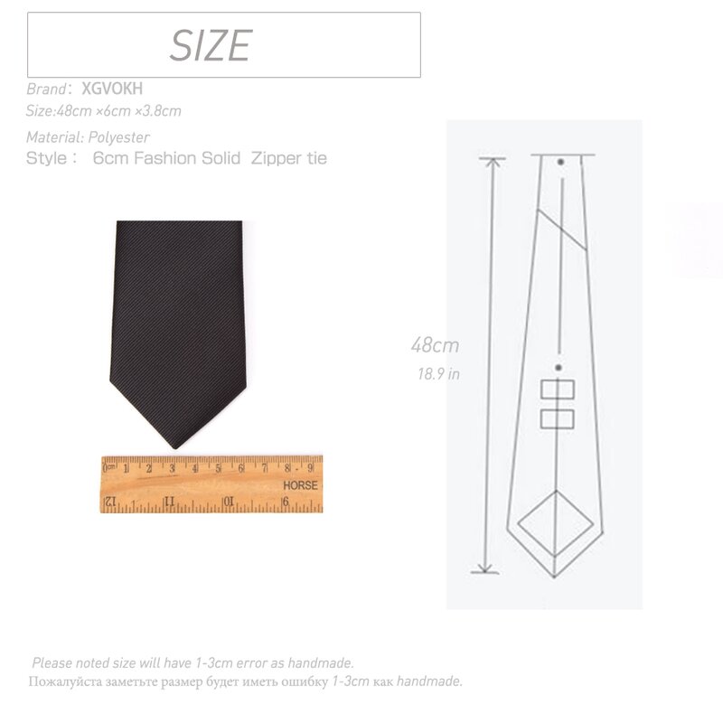 ربطة عنق بسحاب للرجال ، ربطة عنق 6 سنتيمتر ، عصرية ، صلبة ، للعمل ، منديل ، إكسسوارات قميص الزفاف