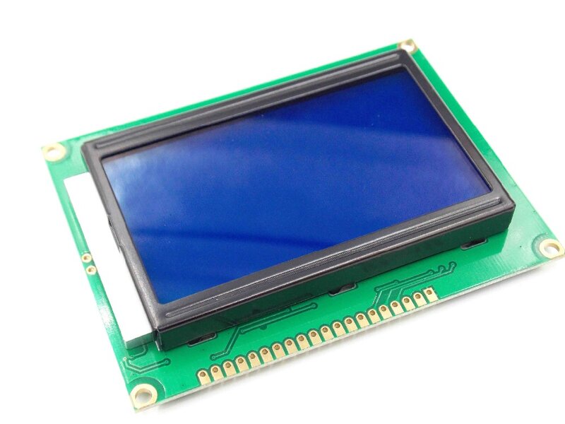 شاشة LCD 128*64 نقطة 5 فولت شاشة زرقاء 12864 LCD مع إضاءة خلفية ST7920 منفذ متوازي