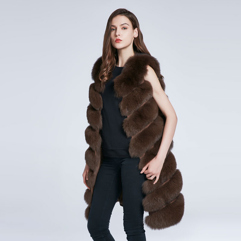 JKP الشتاء الثعلب الفراء سترة طويلة معطف الفرو الطبيعي الفراء سترة معطف الفرو الحقيقي شتاء جديد بيع 2021
