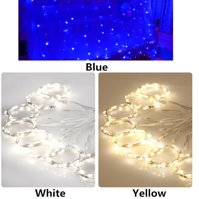 3x3 متر LED الأسلاك النحاسية LED سلسلة أضواء USB التحكم عن بعد جليد سلسلة أضواء عيد الميلاد الجنية أضواء الديكور مقاوم للماء