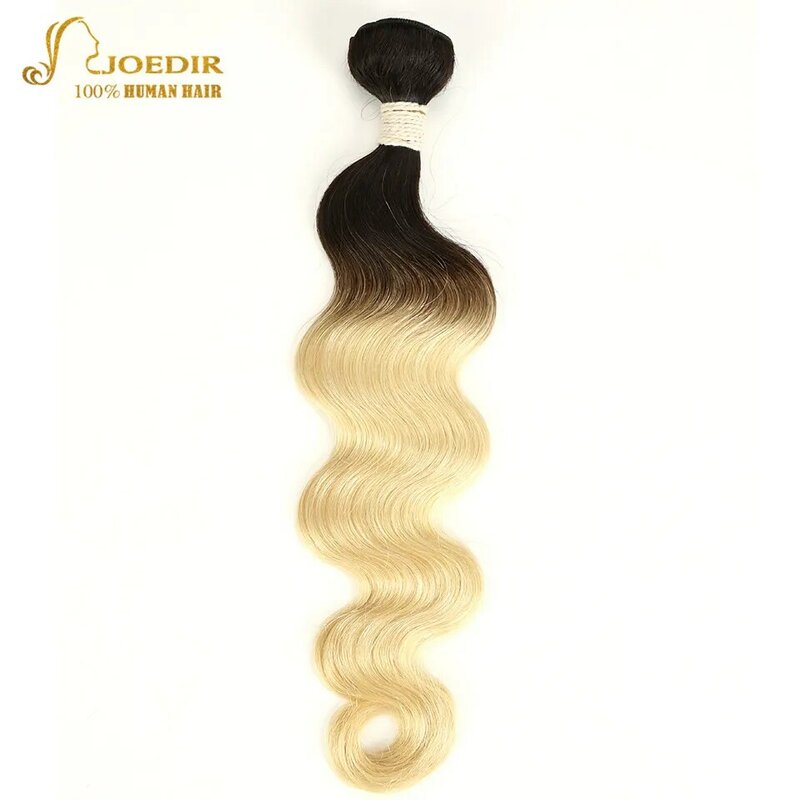 Joedir-نسج برازيلي مموج طبيعي ، شعر ريمي ملون مسبقًا ، لون أشقر مظلل T1B 613