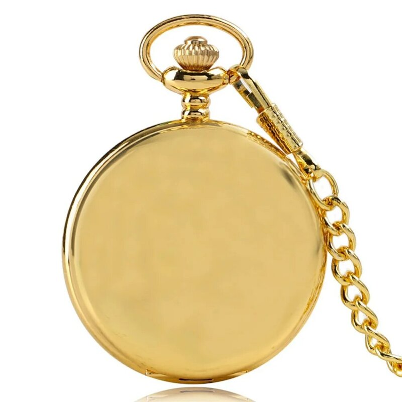 أسود/الذهب/الوردي الذهبي/الفضة اللون السلس كوارتز الجيب ساعات الرجال النساء موضة سلسلة سميكة الرجعية قلادة فوب ساعة للهدايا