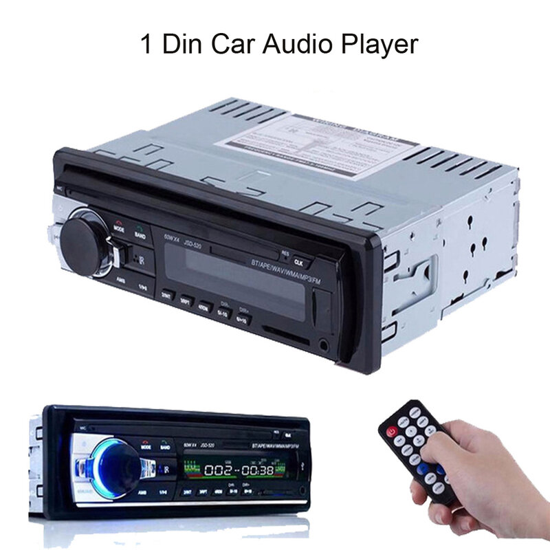 Podofo راديو سيارة بلوتوث رقمي ، مشغل MP3 ، JSD-520 ، 60 واط × 4 ، صوت FM ، ستيريو ، موسيقى ، USB ، SD مع في داش ، مدخل AUX