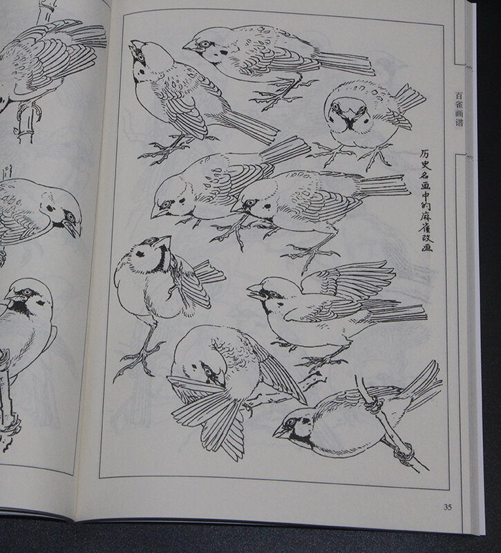 94 صفحة الصين 100 كرين الطيور Xianmiao Baimiao خط الرسم اللوحة الفن كتاب
