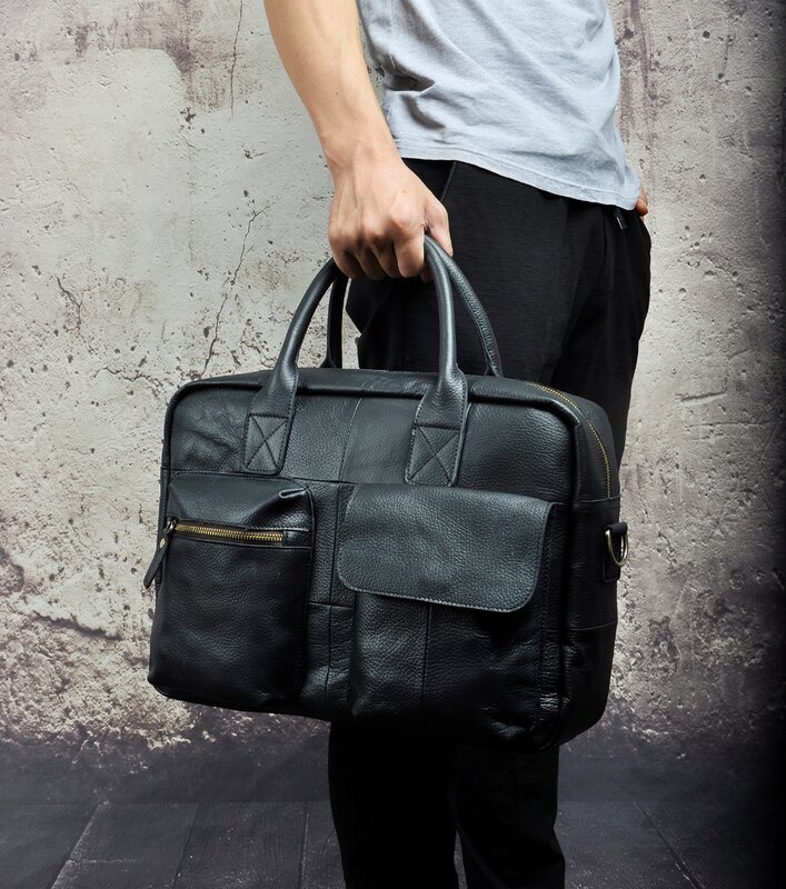 جودة جلد الرجال حقيبة يد الموضة حقيبة أعمال وثيقة تجارية حقيبة لابتوب أسود ذكر الملحق محفظة حمل حقيبة b331