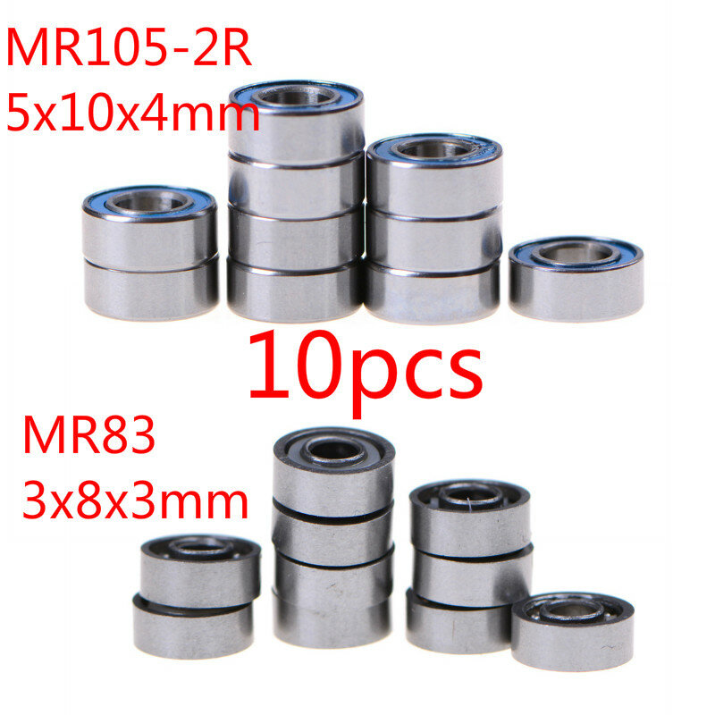 10 قطعة MR105-2RS/MR83 مصغرة الكرة محامل المطاط حلقة مانعة للتسرب تحمل 5x10x4mm/3x8x3 مللي متر