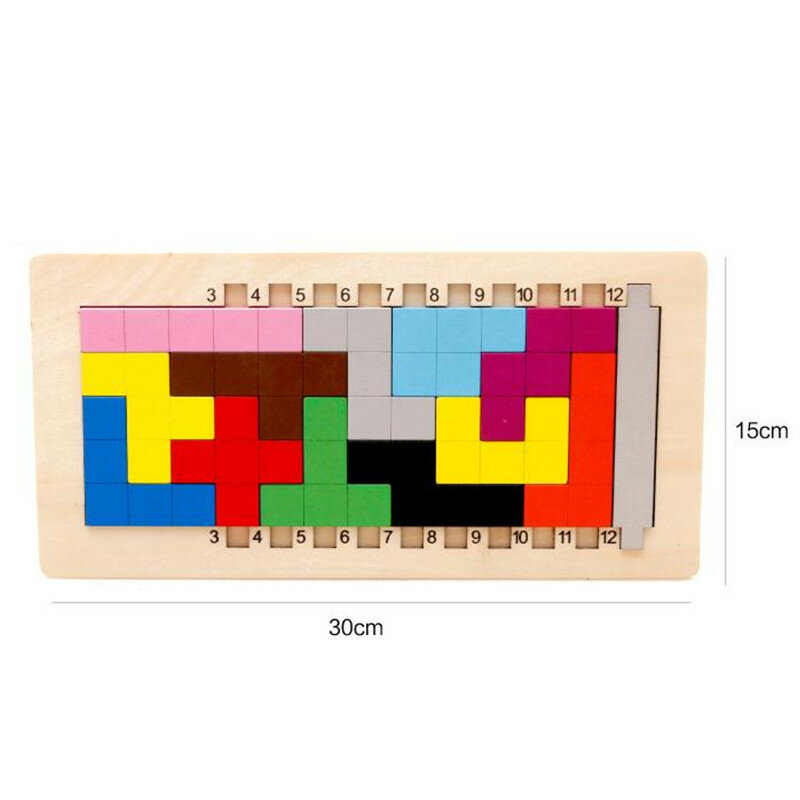 لعبة تانجرام الخشبية الملونة للأطفال ، أحجية تحفيز الدماغ ، ألعاب ما قبل المدرسة التعليمية للأطفال