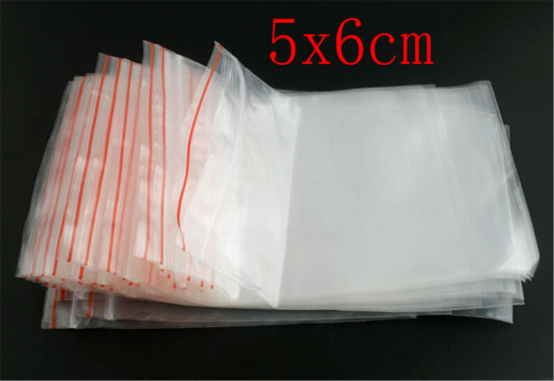 DoreenBeads 500 الذاتي ختم البريدي قفل حقائب بلاستيكية 5x6 سنتيمتر (B03101) ، yiwu