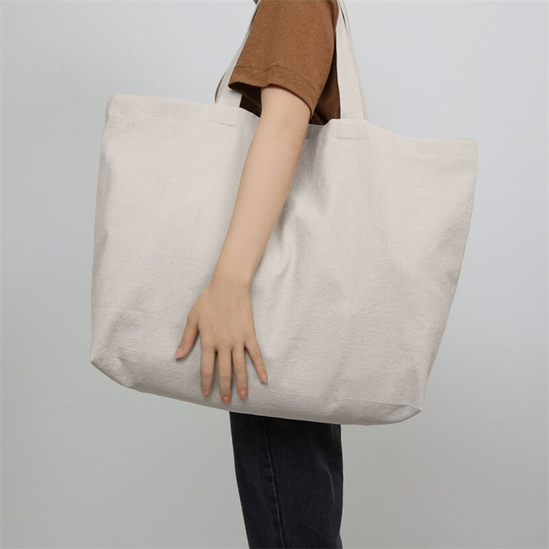 حقيبة تسوق صديقة للبيئة للنساء ، حقيبة تسوق من نسيج القطن قابلة لإعادة الاستخدام ، حقائب يد بشريط