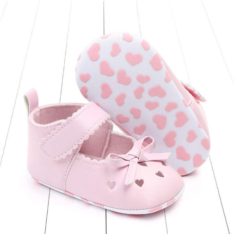 أحذية أطفال من جلد البولي يوريثان غير قابلة للانزلاق مع ربطة عنق للفتيات الصغيرات ، أحذية غير رسمية لحديثي الولادة بنعل الخطوات الأولى