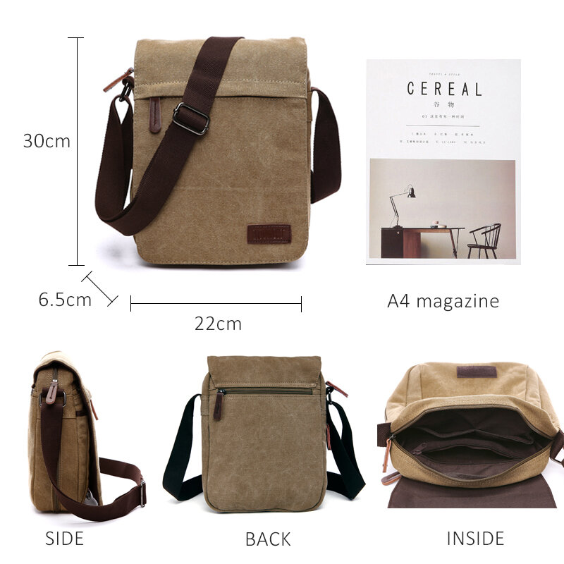 Scione-حقيبة كتف قماشية صلبة للرجال ، حقيبة كتف عصرية بإبزيم غير رسمي ، حقيبة كتف عصرية كورية بسيطة للرجال