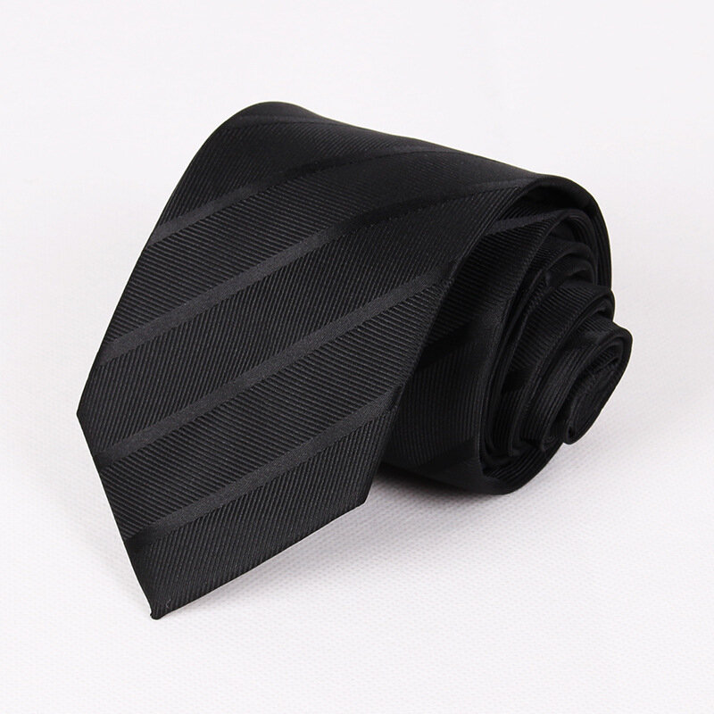جديد وصول أزياء الأسود 7.5 سنتيمتر العلاقات للرجال مخطط ربطة العنق الصلبة Bussness العلامة التجارية الزفاف العمل العرسان الزفاف ستوكات جودة