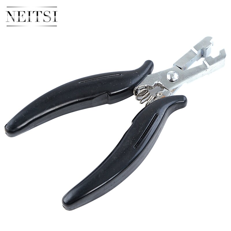 Neitsi 1 قطعة كماشة المهنية شكل مسطح أدوات ل الكيراتين الشعر ملحقات مايكرو رابط كماشة أسود اللون