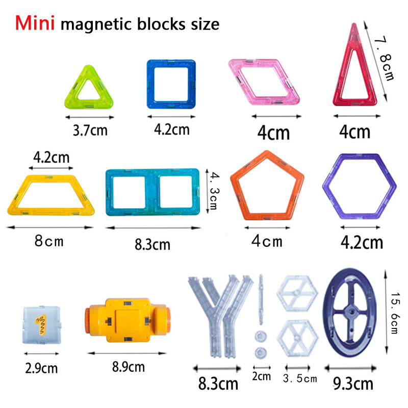 184 قطعة-110 قطعة صغيرة المغناطيسي مصمم البناء مجموعة نموذج وبناء لعبة البلاستيك كتل مغناطيسية ألعاب تعليمية للأطفال Gif