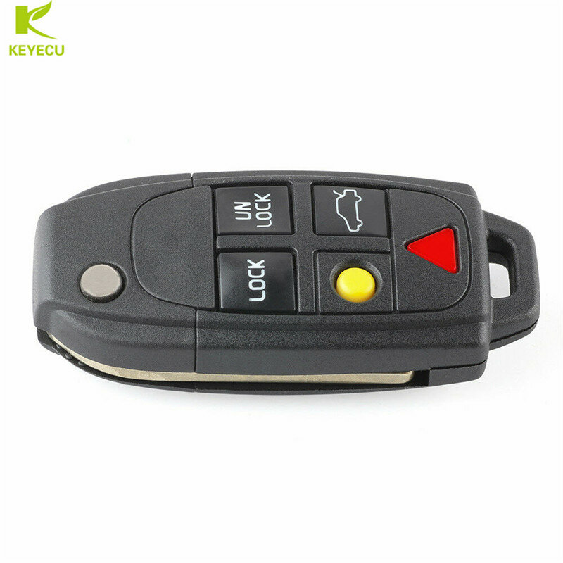 KEYECU-حافظة مفتاح السيارة عن بعد ، 5 أزرار ، لـ VOLVO S60 S80 V70 XC70 XC90