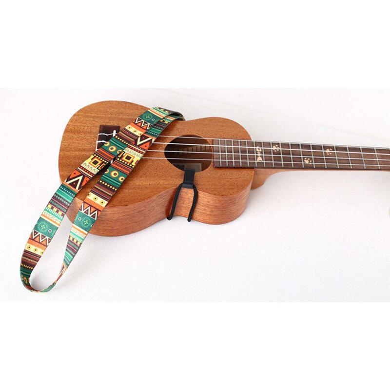 العرقية نمط حزام القيثارة دائم قابل للتعديل الطباعة الشريط كليب على هاواي الغيتار حزام الرافعة أداة الغيتار الملحقات