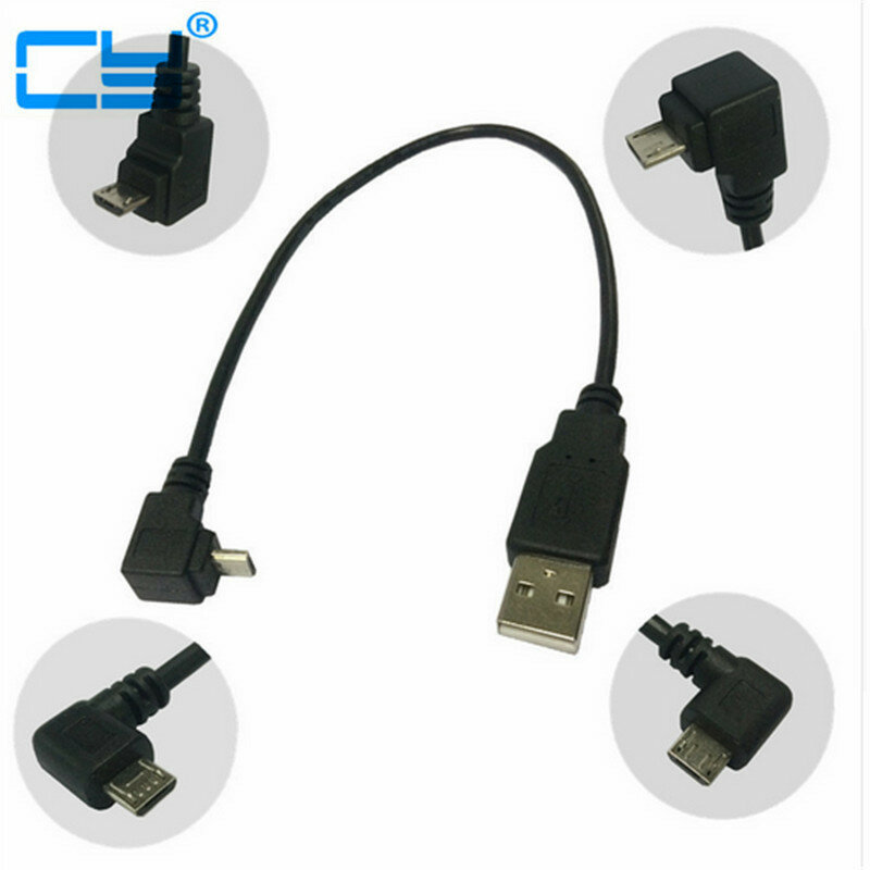 أعلى وأسفل ويسار ويمين بزاوية 90 درجة المصغّر USB ذكر إلى USB ذكر بيانات شحن موصل كابل 0.5 متر 1 متر للهاتف المحمول هاتف لوحي