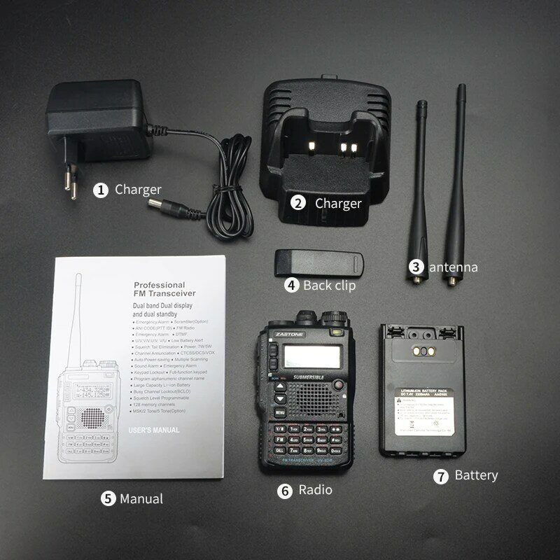 Zastone UV-8DR راديو صغير لاسلكي تخاطب triband VHF 136-174MHz 240-460MHZ UHF 400-520MHz CB هام راديو اتجاهين