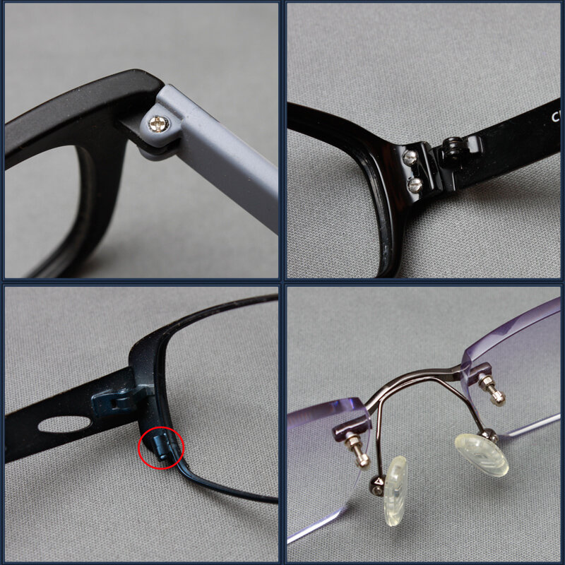 طقم أدوات إصلاح النظارات ، النظارات ، المكسرات ، لوحة الأنف ، أجزاء إصلاح البصرية ، مجموعة متنوعة ، نظارات شمسية ، مفك البراغي ، مجموعات مسامير