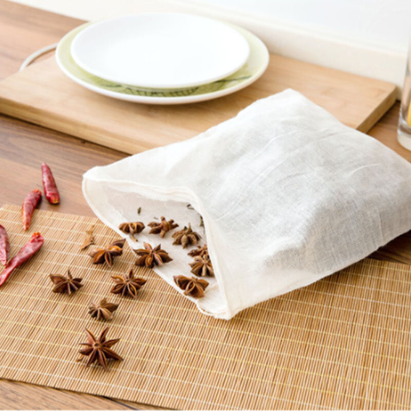 1 قطعة قابلة لإعادة الاستخدام الطب الصيني كيس مرشح القطن الكتان مصفاة المحمولة متعددة الوظائف الحساء أكياس الشاي أدوات المطبخ