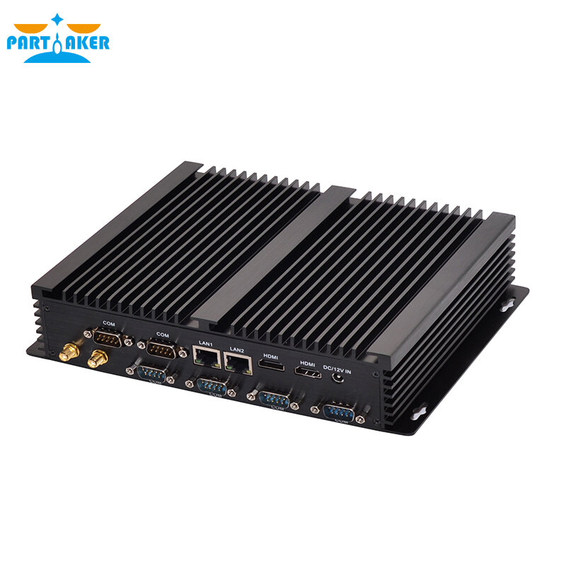 Partaker بدون مروحة كمبيوتر صغير صناعي i7 4500U i5 4200U i3 باربون ويندوز 10 برو ITX الكمبيوتر 2 LAN 2 HDMI 6 COM 8 USB Nettop