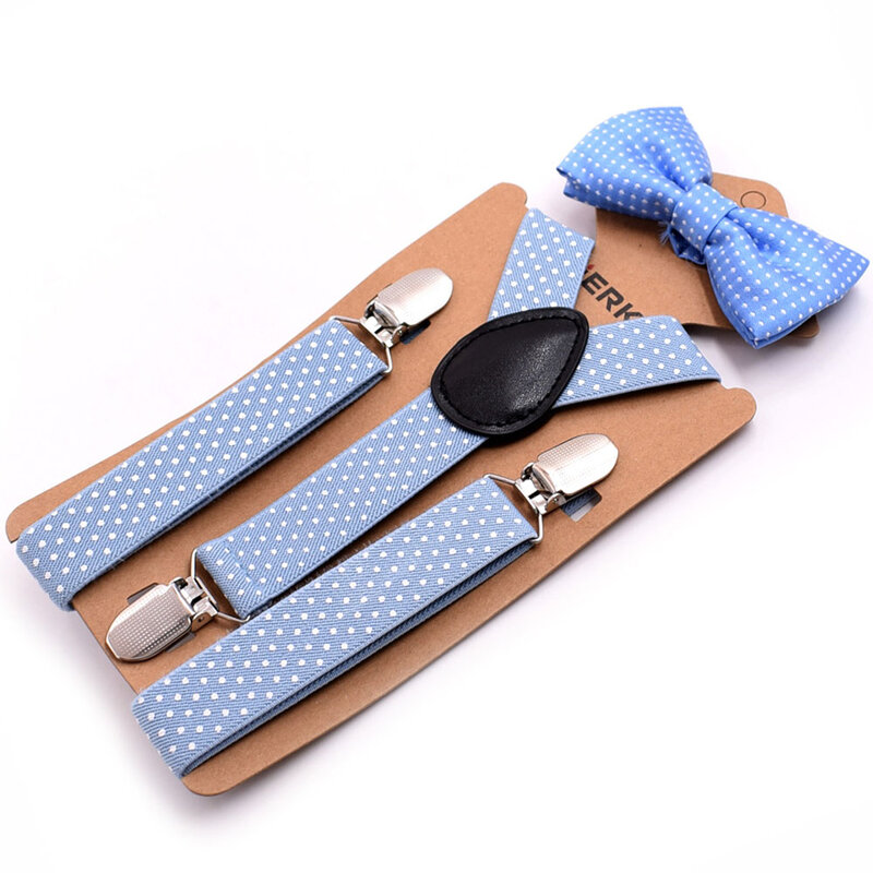 JIERKU-حمالات أطفال مع ربطة عنق ، 3 مشابك ، أحزمة بنطلون عصرية ، 2.5 × 65 سنتيمتر