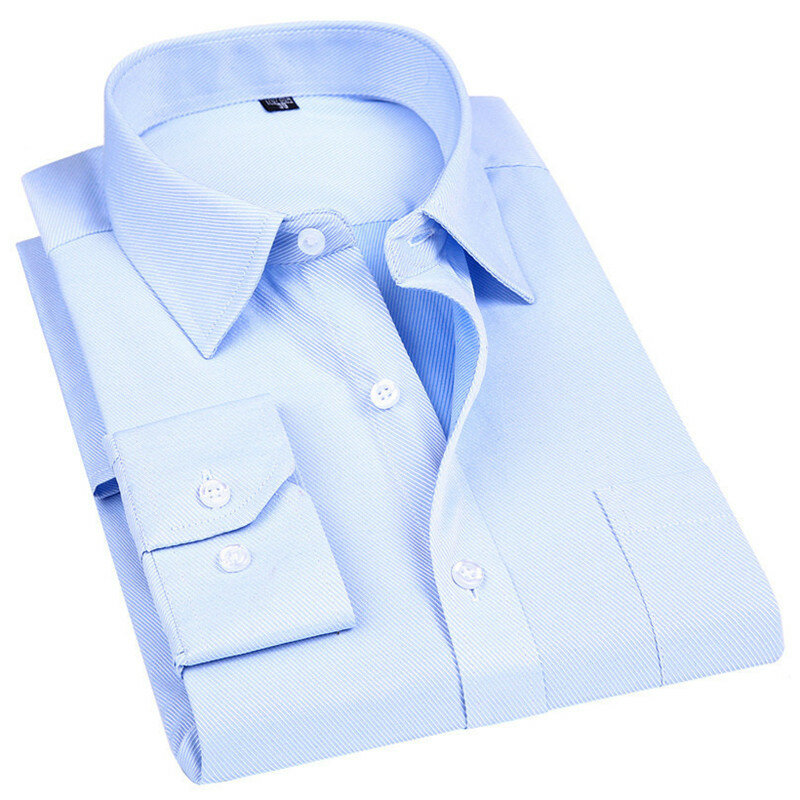 4XL 5XL 6XL 7XL 8XL كبيرة الحجم رجال الأعمال عادية قميص طويل الأكمام أبيض أزرق أسود الذكية الذكور الاجتماعية القمصان ل زائد