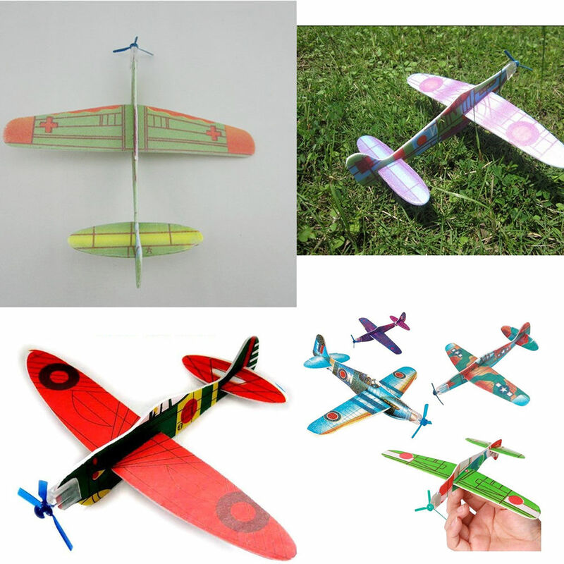 طائرات بوليسترين طائرة شراعية للأطفال ، ألعاب بلاستيكية ، حقيبة طائرة ، حشو ، حفلة ، هدية رائعة ، 12 قطعة