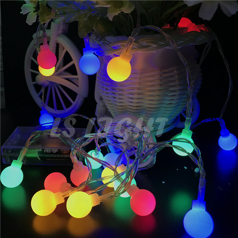 5 متر led سلسلة أضواء مع 40led الكرة الاتحاد الأوروبي التوصيل AC220V عطلة الديكور مصباح مهرجان عيد الميلاد أضواء الإضاءة في الهواء الطلق