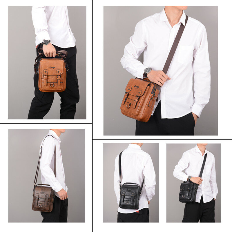 جيب BULUO متعددة الوظائف الأعمال حقائب الرجال جديد رجل حقيبة الكتف سعة كبيرة جلد رسول حقيبة Crossbody العلامة التجارية الكبيرة