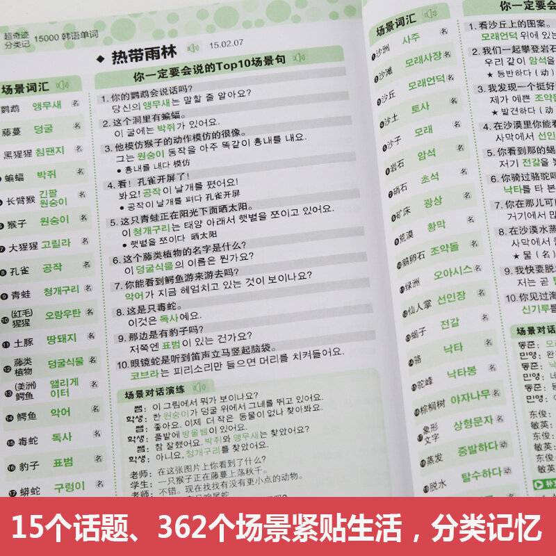 مبتدئين جدد يتعلمون 15,000 الكلمات الكورية كتاب المفردات الأساسية للكبار