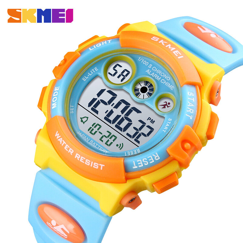 SKMEI-ساعة رياضية رقمية LED للأطفال ، ساعة إلكترونية فاخرة للأطفال ، مقاومة للماء ، هدايا للأولاد والبنات