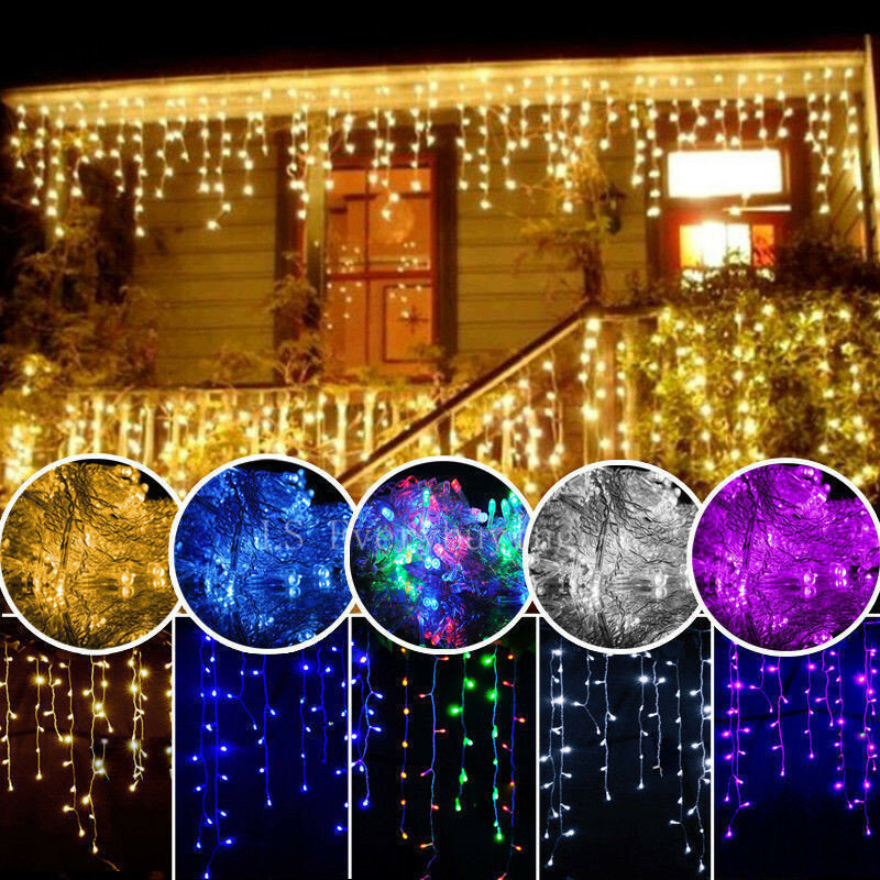 عيد الميلاد جارلاند LED الستار جليد سلسلة ضوء 220 فولت 4.5 متر 100 المصابيح داخلي قطرة LED حفلة حديقة المرحلة في الهواء الطلق ضوء الزخرفية
