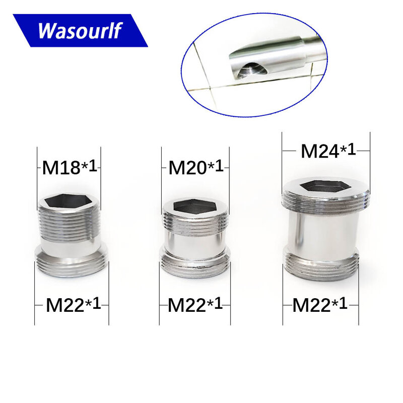 WASOURLF-محول الخيط M18 M20 M22 ذكر ، نقل M22 ، موصل نحاسي ، صنبور المطبخ والحمام ، الملحقات