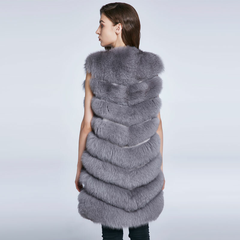 JKP الشتاء الثعلب الفراء سترة طويلة معطف الفرو الطبيعي الفراء سترة معطف الفرو الحقيقي شتاء جديد بيع 2021