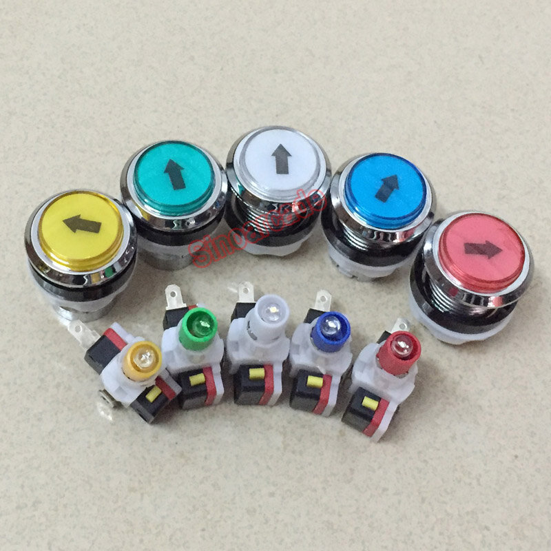 ممر الكروم مطلي مضيئة 12v LED دفع زر مع الرموز مختلفة 5 الألوان المتاحة